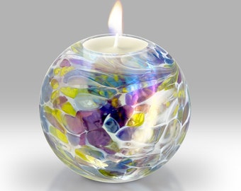 Handmade Mouth Blown Friendship Votive by Nobile Glassware