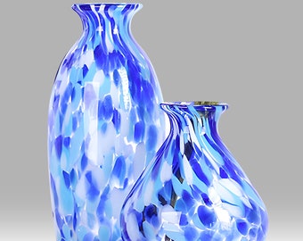 Vase fait main Melody Collection en bleu - Par Nobile Glassware
