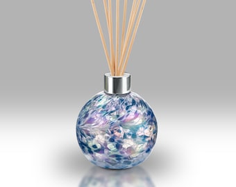 Handmade Mouth Blown Round Reed Diffuser by Nobile Glassware