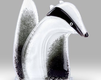 Handmade Fused Glass Badger - by Nobile Glassware
