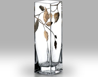 Gold Leaf - 21cm Bud Vase by Nobile Glassware