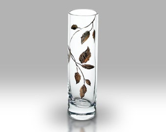 Gold Leaf - 19.5cm Vase by Nobile Glassware