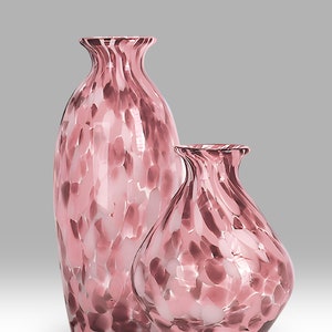 Vase fait main Melody Collection en rose - Par Nobile Glassware