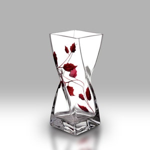 Ruby Leaf 20cm Twist Vase by Nobile Glassware image 1