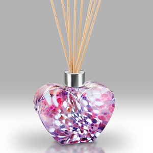 Handmade Mouth Blown Heart Reed Diffuser by Nobile Glassware