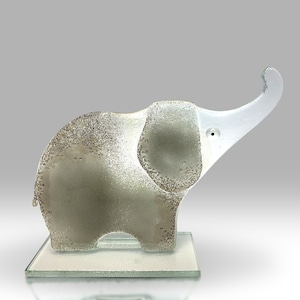 Handgemachter Fusing Glas Elefant Grau - von Nobile Glassware