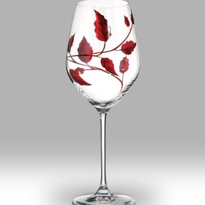 Ruby Leaf - Wine Glass Pair by Nobile Glassware