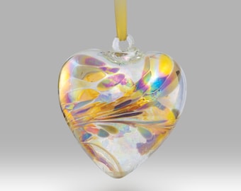 November Handmade Glass Friendship Birthstone Heart 8cm - with custom Easter, Birthday, Anniversary, Thank you options - By Nobile Glassware