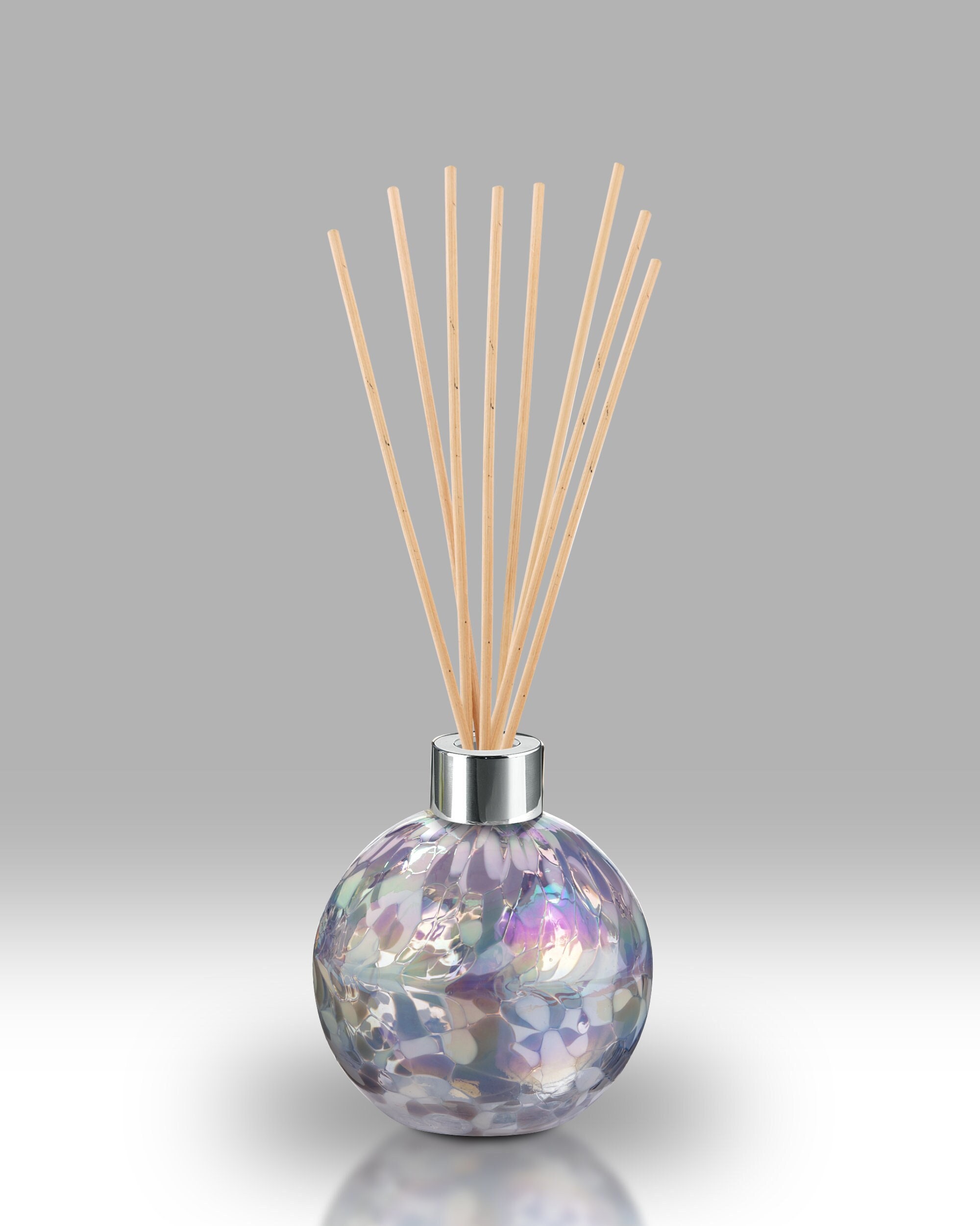 Handmade Mouth Blown Round Reed Diffuser by Nobile Glassware