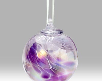 Bola colgante morada con forma de árbol de la vida, hecha a mano (8 cm), de Nobilé Glassware