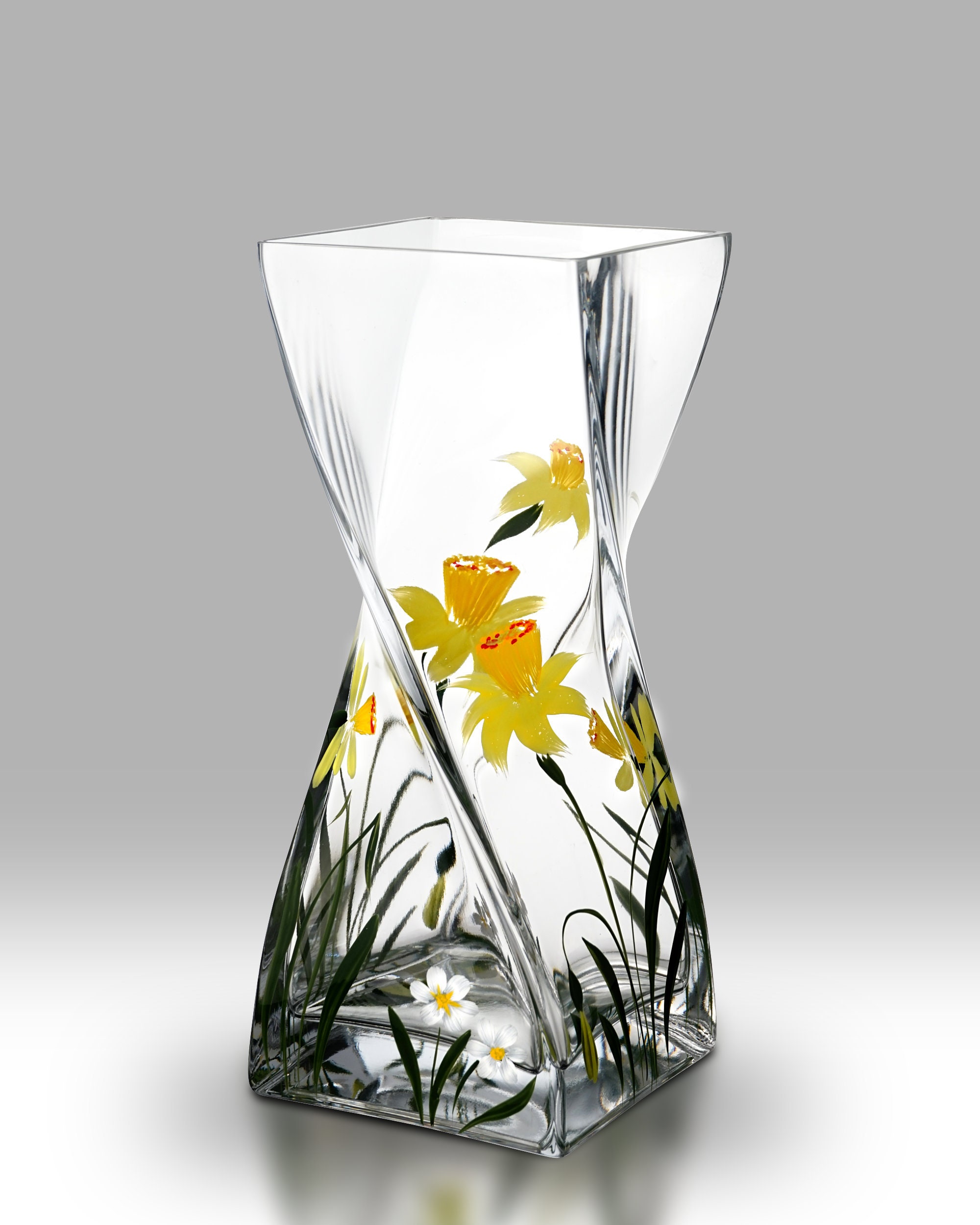 ノービル・グラスウェアの20cmツイスト花瓶、水仙 - Etsy 日本