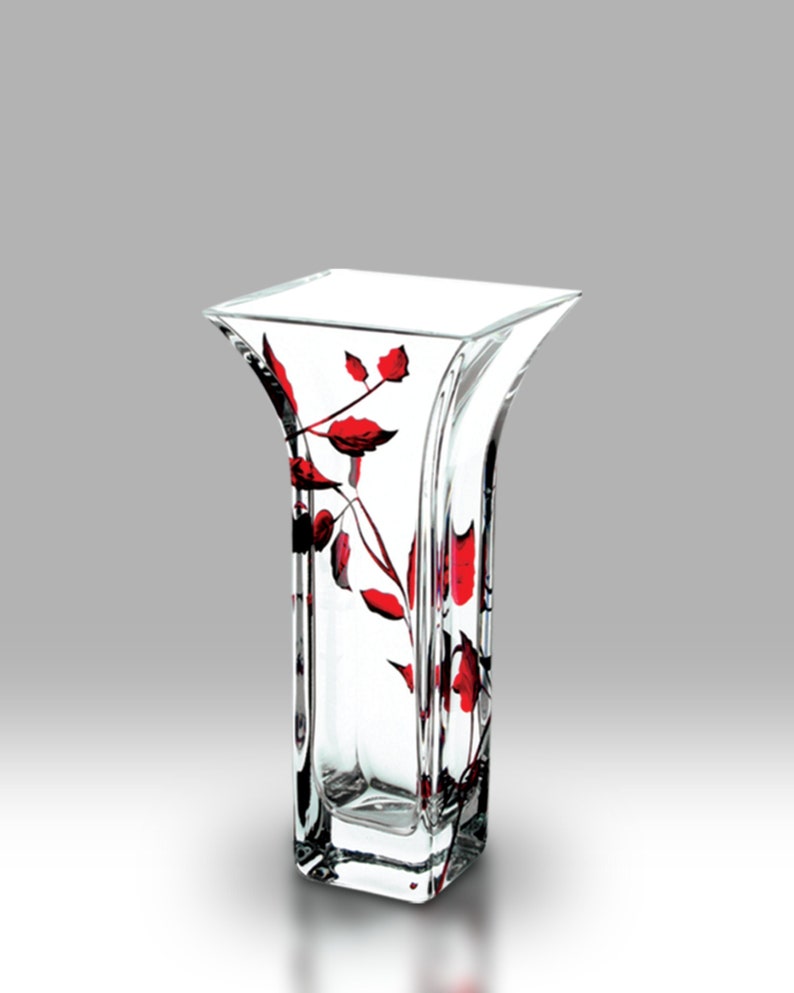 Ruby Leaf 22.5cm Vase by Nobile Glassware image 1