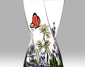 Butterfly Garden - 20cm Twist Vase by Nobile Glassware