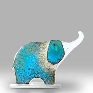 Handmade Fused Glass Elephant - by Nobile Glassware