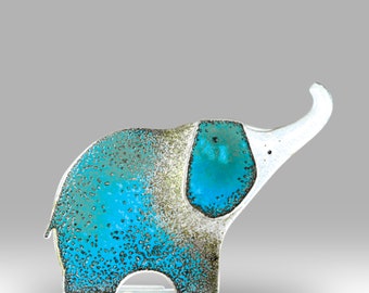 Handmade Fused Glass Elephant - by Nobile Glassware