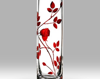 Forever Rose Ruby - 19.5cm Vase by Nobile Glassware