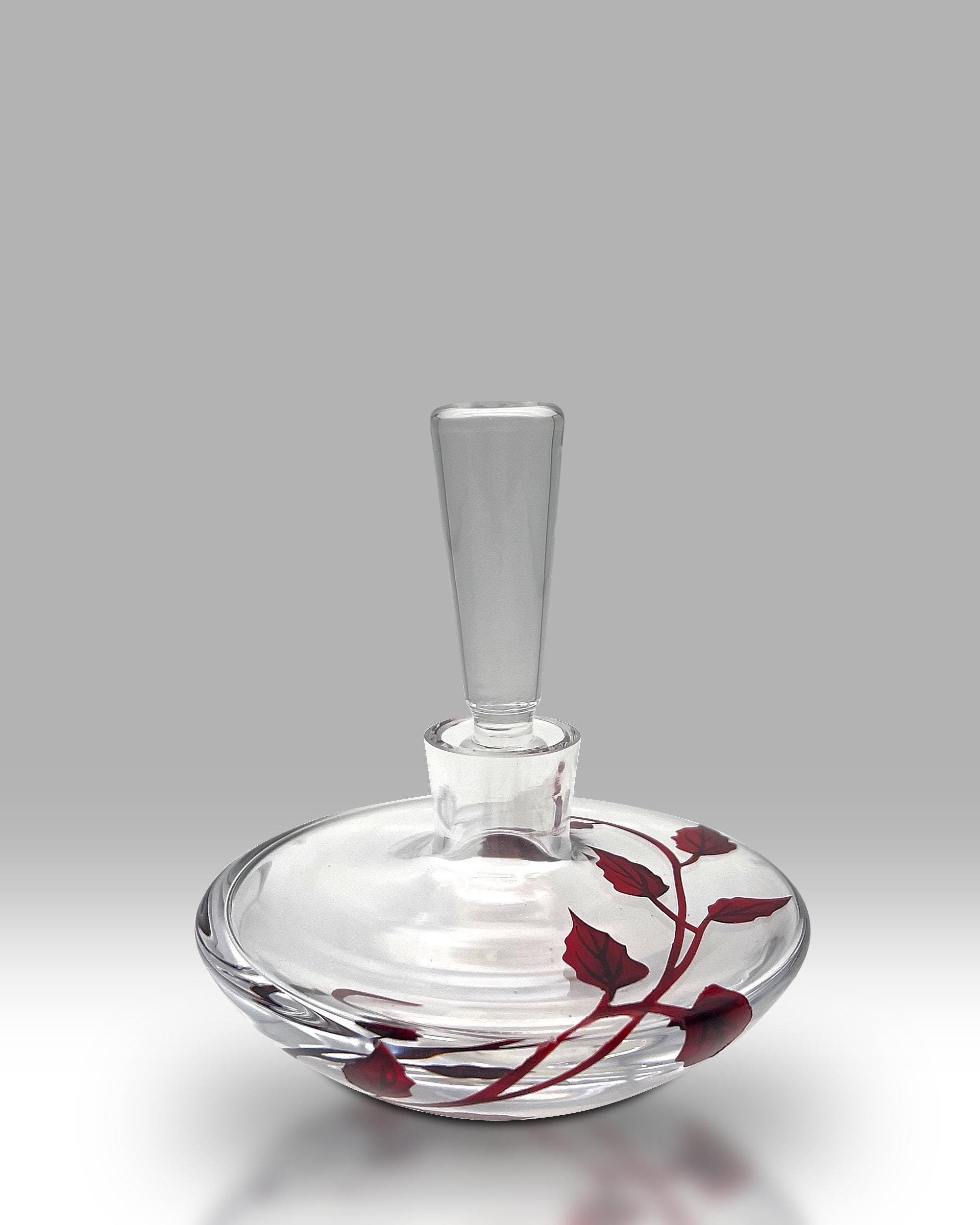 Ruby Leaf Perfume Bottle by Nobilé Glassware