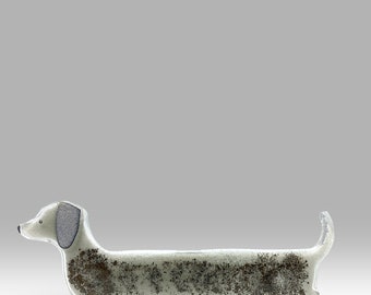 Handmade Fused Glass Sausage Dog (Dachshund) - by Nobile Glassware
