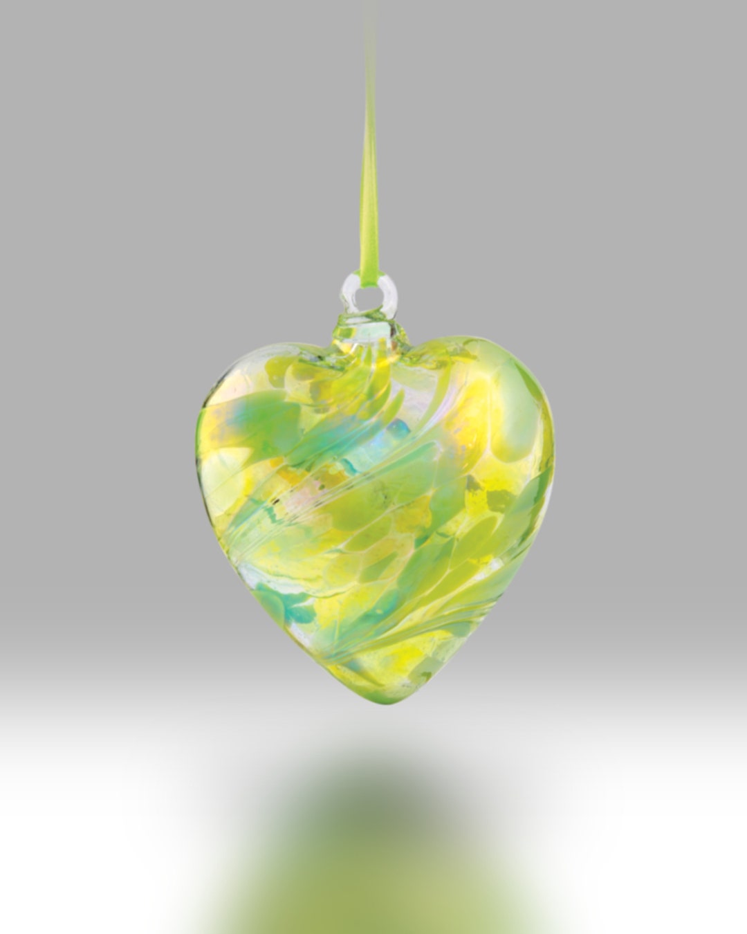 Handmade Glass Friendship Birthstone Heart 8cm May by Nobile Glassware