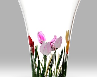 Tulipanes Arcoíris - Jarrón acampanado de 19 cm de Nobile Glassware