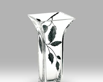 Silver Leaf - 22.5cm Vase by Nobile Glassware