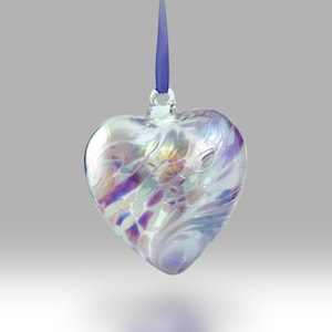 June Handmade Glass Friendship Birthstone Heart 8cm - with custom Mother&#39;s Day, Birthday, Anniversary, Thank you options-By Nobile Glassware