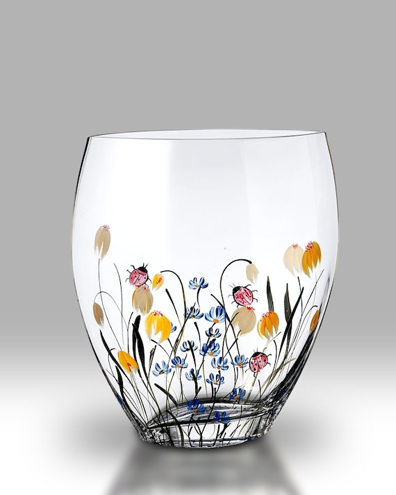 Cottage Garden Collection - 21cm Curved Vase by Nobile Glassware