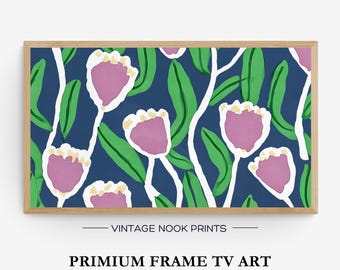 Frame TV Art Abstract Colorful Flowers Samsung Art TV Floral Pattern Digital Download Samsung Frame Spring Digital Minimalist Art Purple