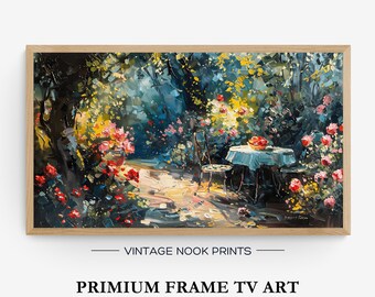 Marco de TV Art Spring Garden Nook Descarga instantánea Marco de TV Samsung Spring Descarga digital Decoración de sala de estar Pintura al óleo vintage T7