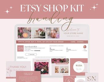 Etsy Shop Branding Kit | Editable Canva Templates