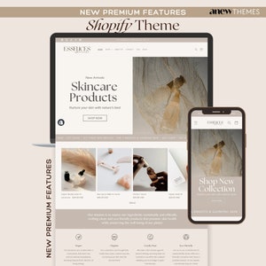 Beauty Shopify Theme Template Skincare Online Store Shopify Website Canva Banners Cosmetics Hair & Skincare Website Modern Website Shopify