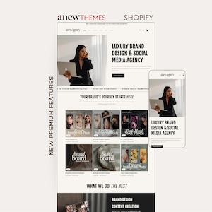Shopify Theme For Agencies Coaches and Marketing Businesses Shopify Theme Coaching Shopify Website Template Digital Products Services Anew