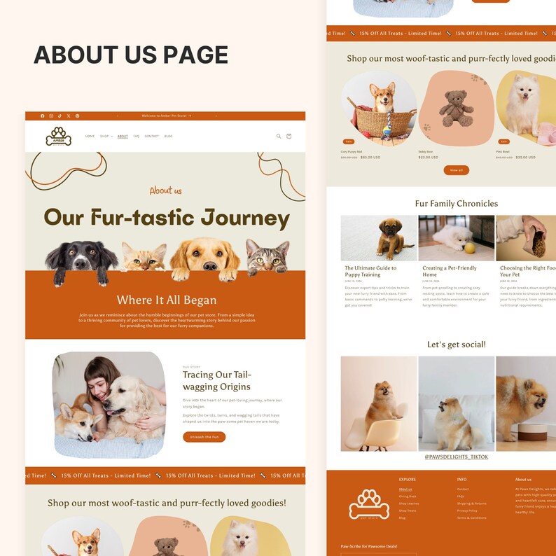 Pet Supplies Shopify Theme | Online Store Website Template - Etsy