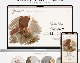 Jewelry Shopify Theme | Minimalist Ecommerce Website Template
