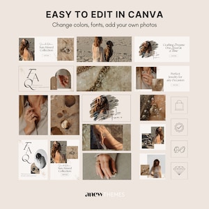 May include: A collection of Instagram story templates featuring jewelry, with a neutral color palette of beige, brown, and white. The text "Sun Kissed Collection" and "Crafting Dreams One Jewel at a Time" are featured in the templates.