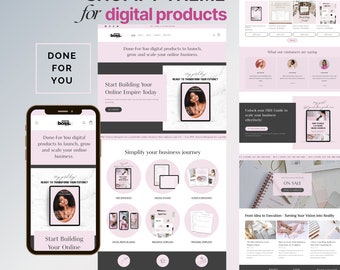 Pink Shopify Theme for Digital Products, Business Coach Website