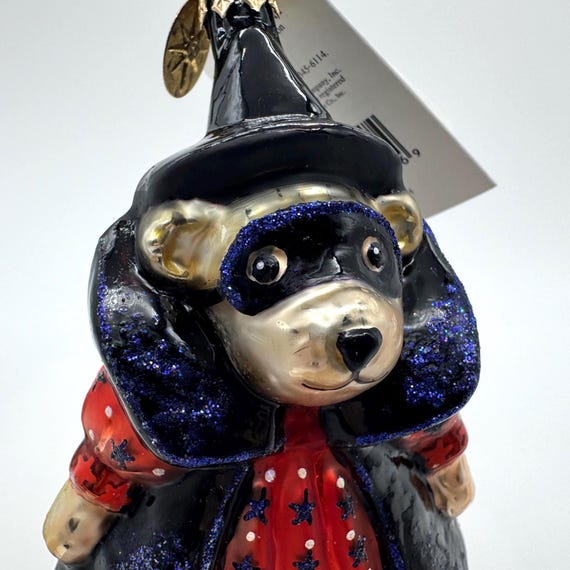 Candy Ornament OP 紺 Christopher Radko Muffy Vanderbear Witch Halloween Ornament Glass