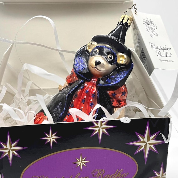 Christopher Radko Muffy Vanderbear Witch Halloween Ornament Glass