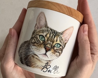 Personalisiertes Haustier Urne Mit Pfotenabdruck - Keramik Gedenkurne Für Hunde & Katzen