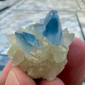 140 Carats Natural Combination of Blue Celestine with Calcite Specimen