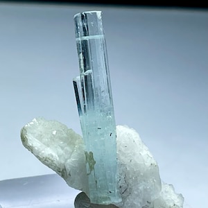 55 Carats Beautiful Aquamarine Crystal On Albite Specimen from Shigar Valley . Gemstone, gems , minerals