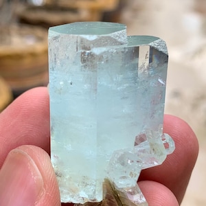 Stunning! Natural Terminated Aquamarine Crystal with Muscovite Specimen/ 38 Grams.