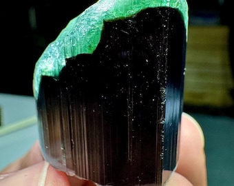 135 Carats Green Cap Terminated Tourmaline Complete Crystal From Afghanistan , Specimen, Minerals, gemstones, cluster