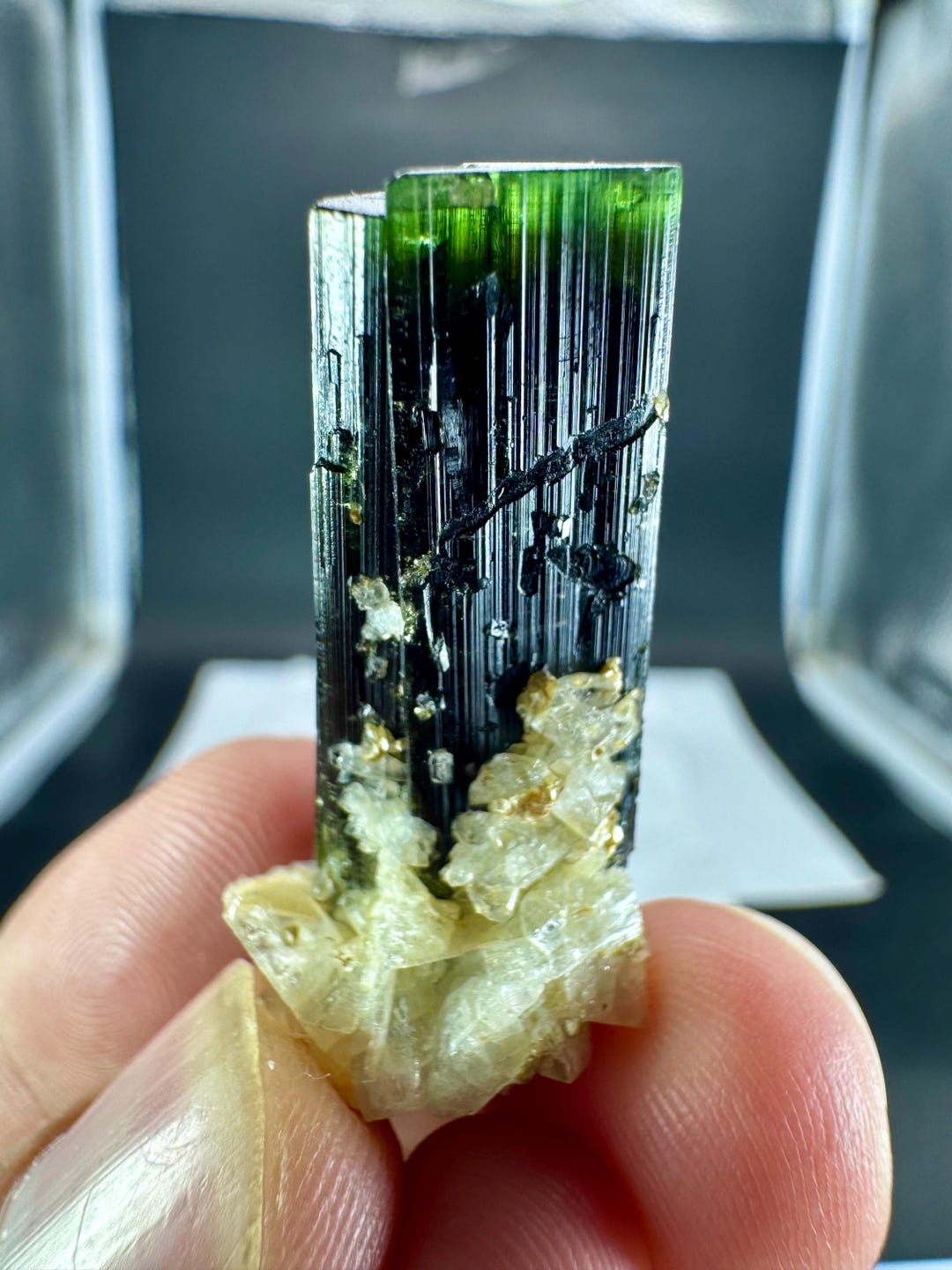 40 Carats Beautiful Green Cap Terminated Tourmaline With Albite ...