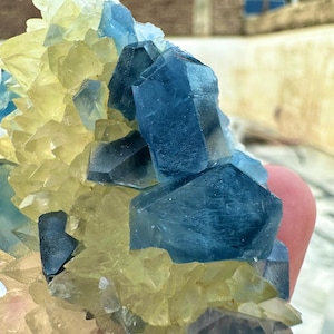 435 Carats Natural Combination of Blue Celestine with Calcite Specimen
