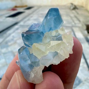 95 Carats Natural Combination of Blue Celestine with Calcite Specimen