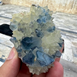 910 Carats Natural Combination of Blue Celestine with Calcite Specimen