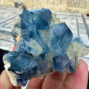 1290 Carats Natural Combination of Blue Celestine with Calcite Specimen