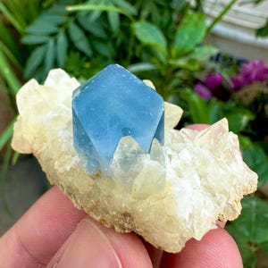 185 Carats Natural Combination of Blue Celestine with Calcite Specimen