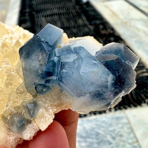 605 Carats Natural Combination of Blue Celestine with Calcite Specimen
